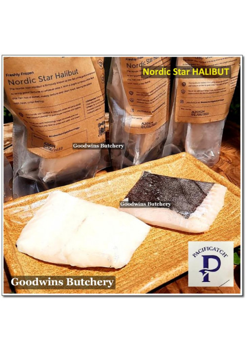 Freshly frozen Pacific Catch NORDIC STAR HALIBUT FILLETS (price/bag 200g 2pcs)